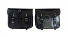 Fit For Royal Enfield Shotgun 650 Glossy Black Leather Pannier Bags with Mounting - SPAREZO